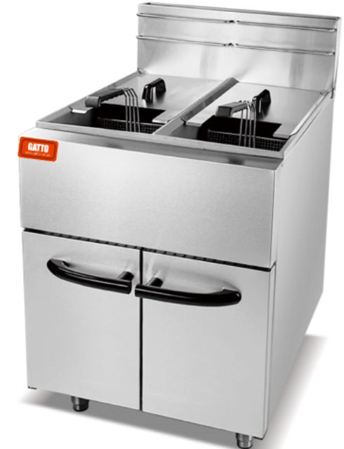 GATTO 2x20Lt High Speed Gas Floor Standing Fryer (Incl. 2 Baskets)
